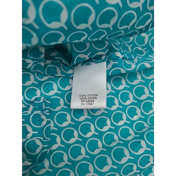 Banana Republic Ruffle Edge Button Up Shirt Women's Size Medium Overall Print - Picture 6 of 7